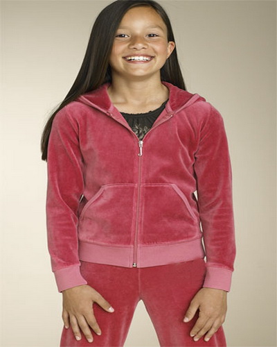 Velour kids hoodie red - Click Image to Close